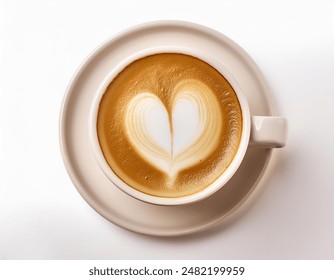 Cup of coffee latte with heart shape - Powered by Shutterstock