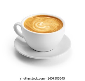 Cup of coffee latte isolated on white backgroud with clipping path - Shutterstock ID 1409505545