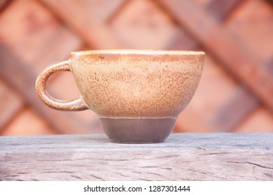 Cup Of Coffee On Art Wooden Background No More Coffee