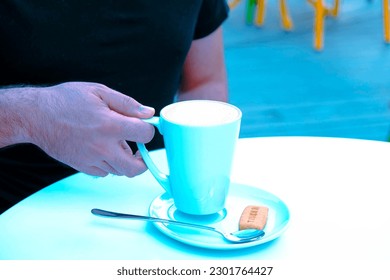A cup of coffee on the table 