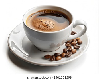 cup of coffee on white background