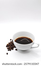 cup of coffee on white background 
