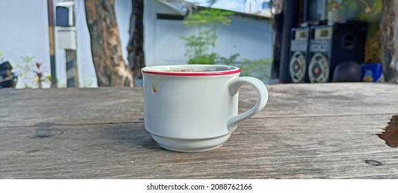 Cup Of Coffee On Wooden Table, Side View