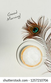 Beautiful Good Morning With Peacock Feather Awesome Greeting Hd