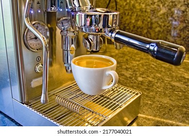 A Cup Of Coffee From A Professional Coffee Maker 