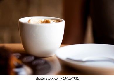 A Cup Of Coffee In The Restaurant