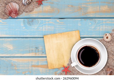 Cup Of Coffee In Summer Holiday Ambience