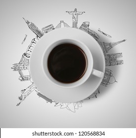 Cup Of Coffee  Traveling Concept