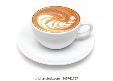 A cup of coffee white background isolated