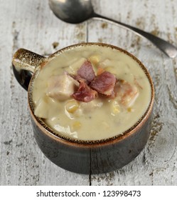 Cup Of Corn Chowder With Bacon