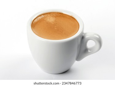 Cup of espresso on white background