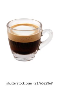 Cup Of Espresso Shot Coffee ฟืก Crema Isolated On White Background