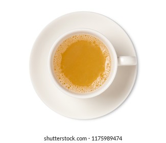 Cup of ginger tea isolated on white background top view. with clipping path. - Powered by Shutterstock