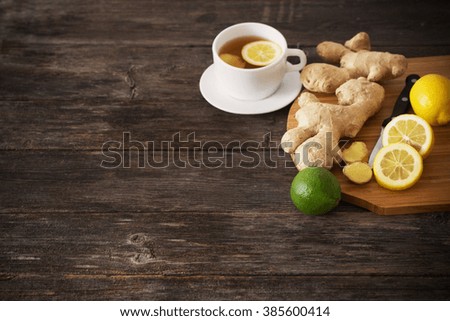 Similar – Image, Stock Photo Cup with yellow herbal tea