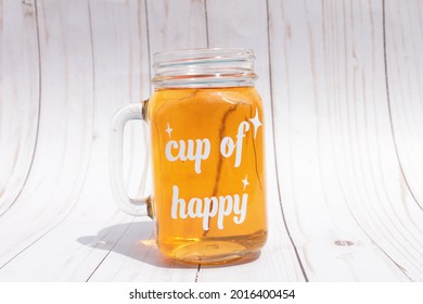 Cup Of Happy Mason Jar Coffee Or Tea Mug