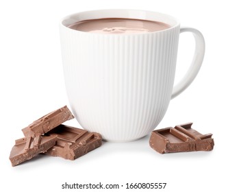 Cup Of Hot Chocolate On White Background