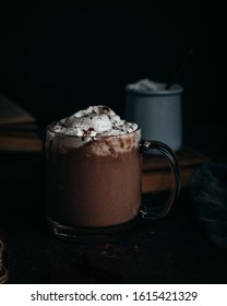 Cup Of Hot Chocolate With Whipped Cream Moody Food Photography