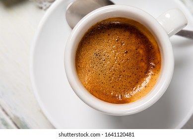 Cup Of Hot And Creamy Italian Espresso 