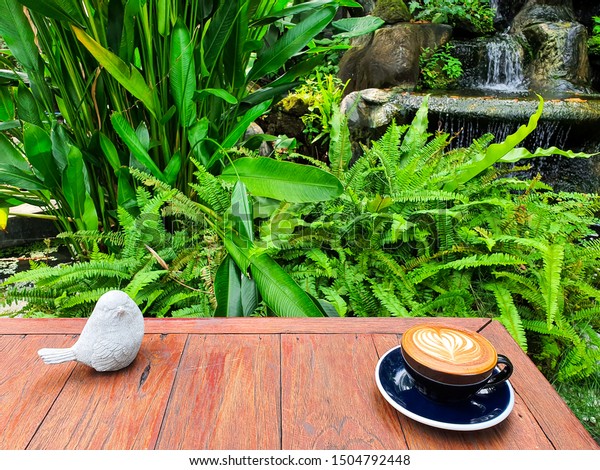 Cup Hot Latte Coffee Bird Figure Stock Photo Edit Now 1504792448