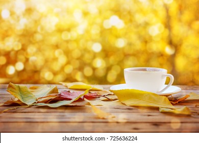 Cup Hot Tea Coffee On Nature Stock Photo 725636224 