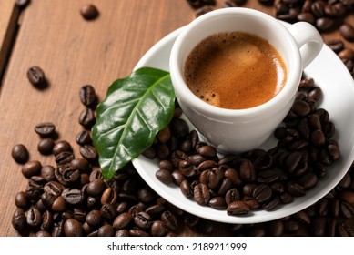 A Cup Of Italian Espresso, Hot And Creamy