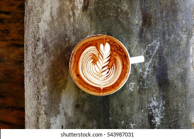 Cup Of Latte Art Coffee 