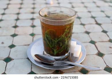 Cup Of Maghrebi Mint Tea, Also Known As Moroccan Mint Tea
