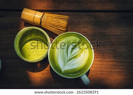 A cup of matcha latte.