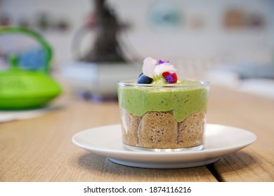 A Cup With Matcha Tiramisu