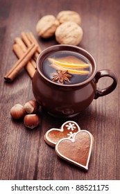 Cup Of Mulled Wine With Spices - Food And Deink