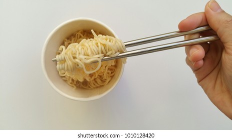 Cup Noodle Chopsticks Isolated White Background Stock Photo 1010128420 ...