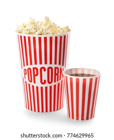 Fake Food RED & WHITE POPCORN CONTAINER W/ SODA 