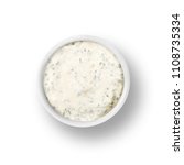 cup of ranch dressing isolated on a white background