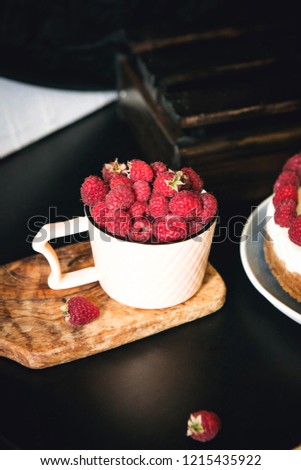 Similar – Image, Stock Photo Raspberries smoothie bowls