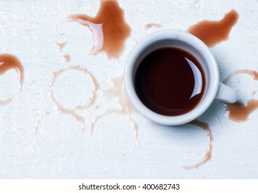 Cup With Spilled Coffee
