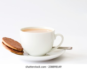 Cup of tea with chocolate biscuits