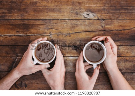 A cup of tea in the hands. Selective focus. Drink.