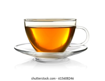 Cup of tea isolated on white - Shutterstock ID 615608246