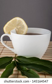 Cup of tea with lemon