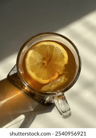 Cup of tea with lemon