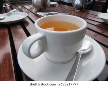 cup of tea with a spoon