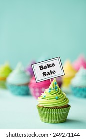 Cupcake With Bake Sale Sign