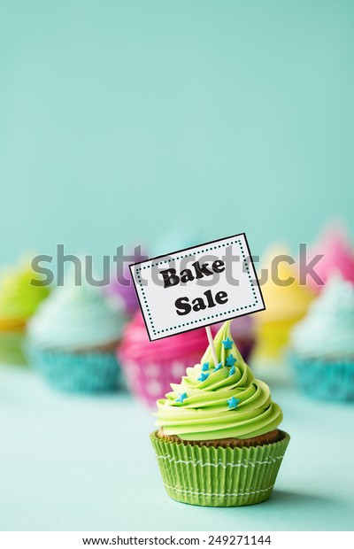 Cupcake with Bake Sale\
sign