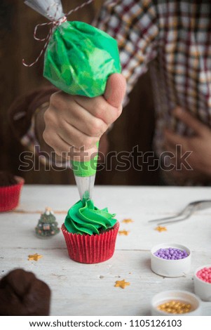 Similar – Image, Stock Photo cupcake christmas tree