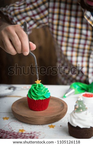 Image, Stock Photo Cupcake tree Dessert