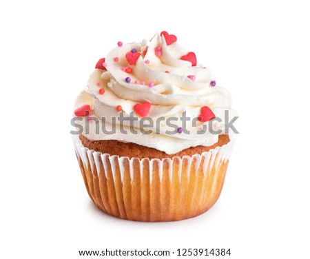 Cupcake isolated on white background. With clipping path.