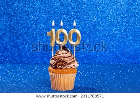 Cupcake With Number For Celebration Of Birthday Or Anniversary; Number 100
