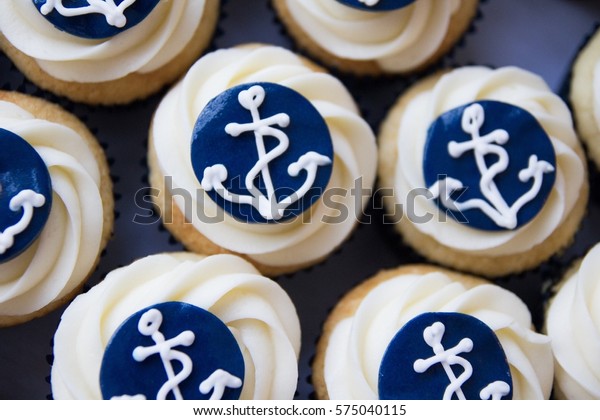 Cupcakes Anchor Navy Nautical Sea Ship Stock Photo Edit Now