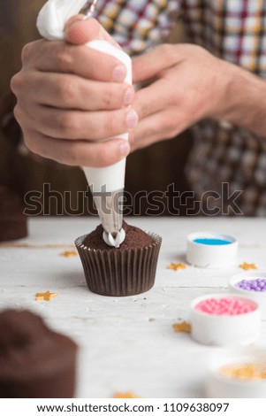 Similar – Foto Bild Herstellung von Muffins für die Weihnachtszeit