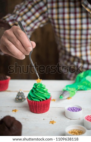 Similar – Image, Stock Photo cupcake christmas tree